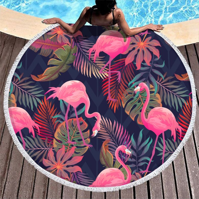 Flamingo Yoga Mat Gypsy Cotton Tablecloth Beach Throw Colorful & Easy to Clean Flamingo Yoga Mat Gypsy Cotton Tablecloth Beach Throw Colorful & Easy to Clean
